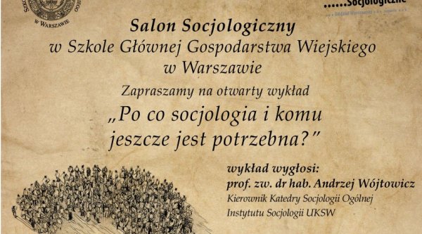Zaproszenie na Salon Socjologiczny w SGGW